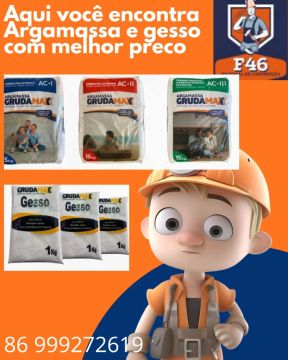 Argamassa e Gesso Grudamax - Preço Imbatível!