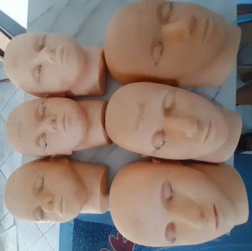 Rosto para treino de cílios, sobrancelhas e maquiagem. 