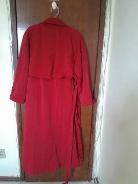 Casaco Trench Coat Vermelho Feminino