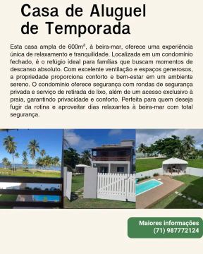 Casa para Carnaval na Ilha Vera Cruz/Barra Grande