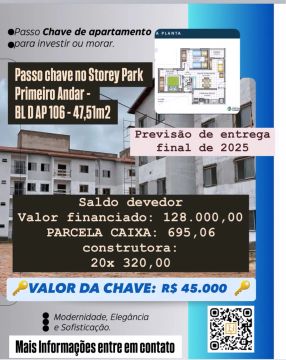 Repasse de chave no Turu apartamento com varanda 1