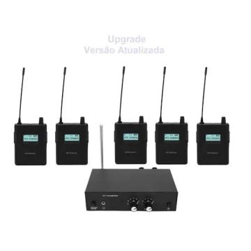 Transmissor In Ear 1 transmissor e 5 receptores e 6 Canais- Upgrade Versão Atualizada