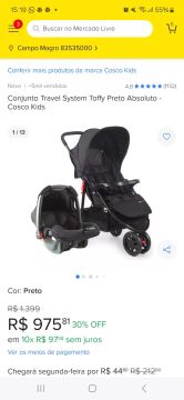 Carrinho + Bebe conforto + Base + Banheiro com trocador