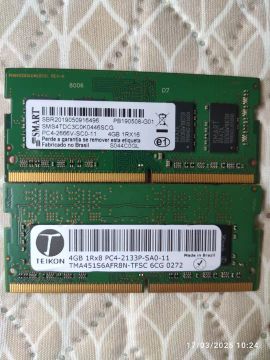 2 Memórias RAM de 4gb cada
