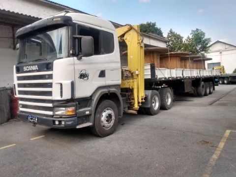  SCANIA - R124  420  Com Munck 25 t + Carreta