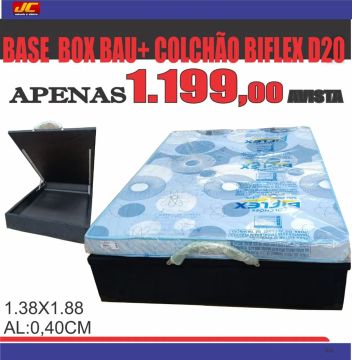 Base Box Bau + Colchão Biflex D20 - Apenas R$ 1.199,00