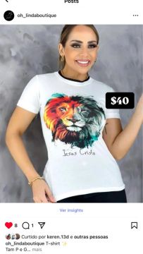 Camiseta Jesus Cristo Leão tamanho P e M
