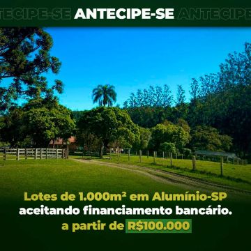 Lago, Natureza e Tranquilidade  Terreno em Alumínio 1000m²!
