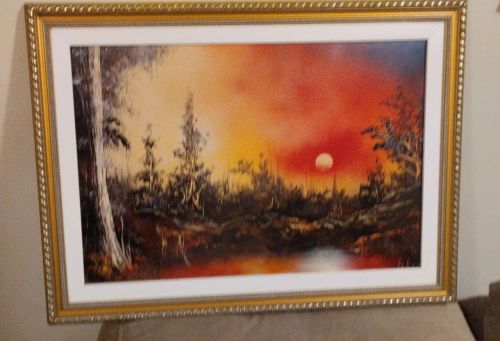 Quadro de paisagem de pôr do sol 