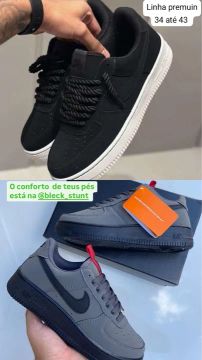 Tênis Nike Air Force 1 - Preta e Cinza