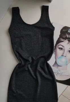 vestido decote costas em lurex look festa