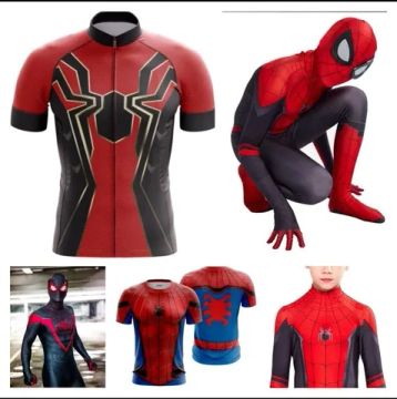 Trajes camisetas Cosplay Spider-Man Longe de Casa & Miles Morales e outros acessórios