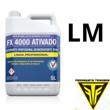 Detergente Desincrustante Ácido FX 4000 Ativado 5L - Profissional