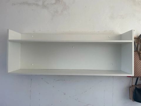 Prateleira de parede + suporte para impressora + cadeira com rodinhas 