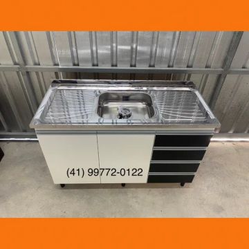 Pia inox 1.20 com Balcão 
