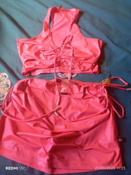 Conjunto de biquíni rosa neon