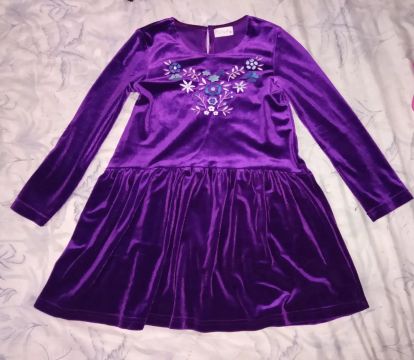 vestido rodado em veludo toddler