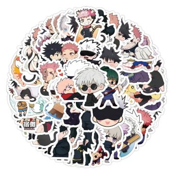 Kit 60 Adesivos da Jujutsu Kaisen - Satoru Yuji - Unidades Autocolantes Pcs Peças