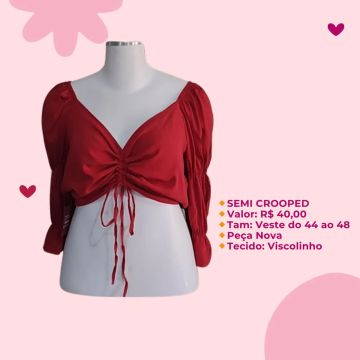 Blusa Cropped Vermelha - Tamanho G