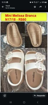 Sandália Mini Melissa Branca N17/18