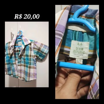 Camisa xadrez Denim Republic menino 6/9 meses