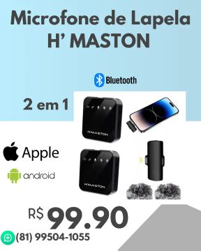 Microfone de Lapela H Maston (Entrega grátis em Recife)