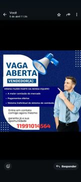 Vaga para vendedores