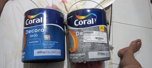 Tinta Coral Decora Seda Acetinado 3,6L e Coral Cimento Queimado 4,1Kg