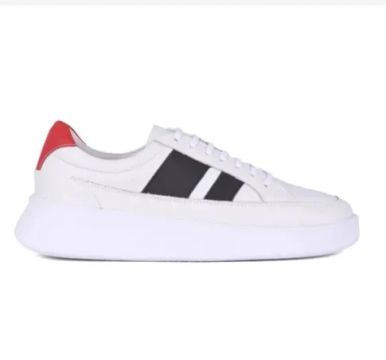 Sapato Casual Sneaker Masculino Em Couro Legítimo Solado Alto 5cm Elegante