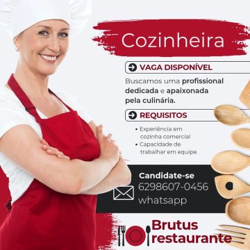 Vaga para cozinheira 