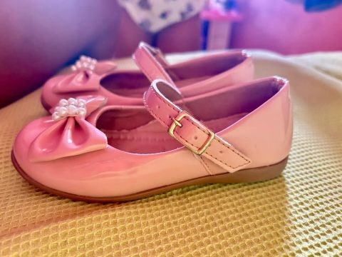 Sapatilhas Rosa Bebê com Laço - TAM 24