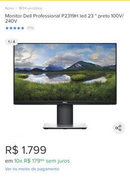 Monitor Dell Professional P2319H 23'' Full HD