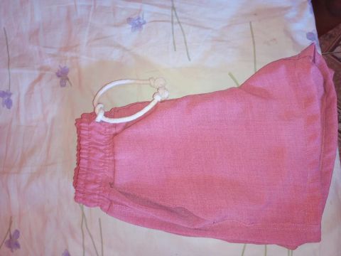 Short de linho rosa claro, infantil -tamanho 12 anos