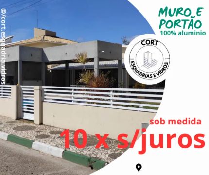 Portões e muro de alumínio e vidros - sob medida