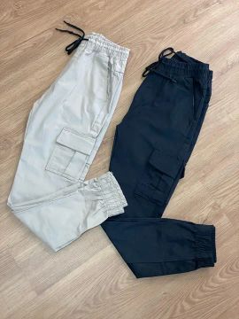 Calças Cargo Jogger - Preto e Bege 