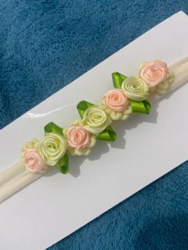 Faixa de cabelo para bebê com flores