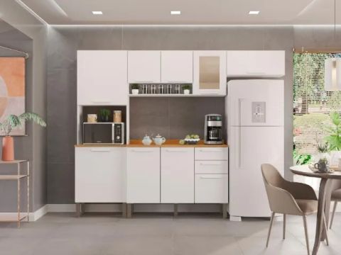 Cozinha Completa New Valência Reflecta 4 peças Branco Até 12x