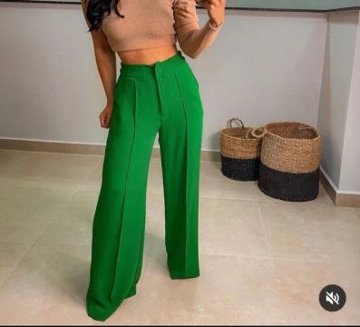 Calça Pantalona Alfaiataria Verde disponivel tamanho M / G