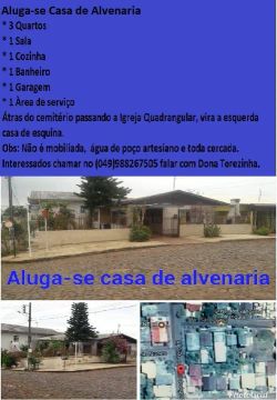 Tenho uma casa alvenária para alugar em São miguel do Oeste-SC