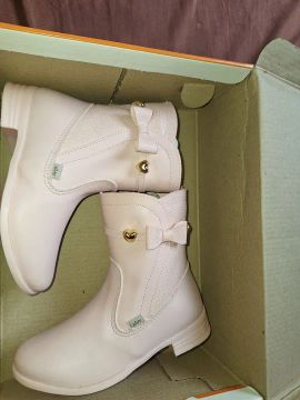 Botas infantis rosa com laço - número 25