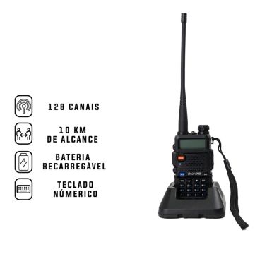Walkie Talkie Baofeng Bivolt 128 Canais 10km