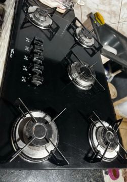Fogao Cooktop, marca Fischer, 5 bocas, preto