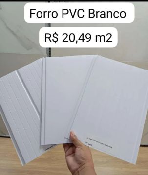 Forro PVC Branco 200mm - R$ 20,49 m2