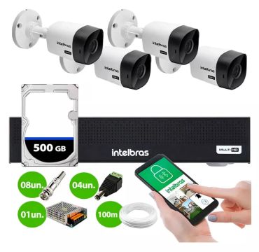 Kit 4 câmeras Intelbras promocao