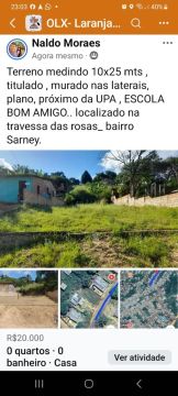 Terreno na travessa das Rosas bairro do Sarney