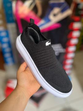 Tênis Meias Lacoste estilo sapatênis preto