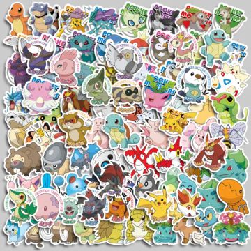 Kit 100 Adesivos de Pokémon Meowth Gyarados Blastoise jigglypuff - Autocolantes Pcs Peças