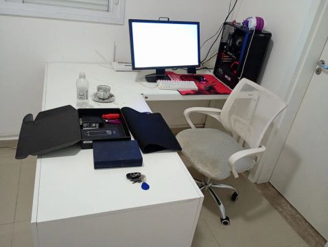 Mesa de Escritório Branca em l