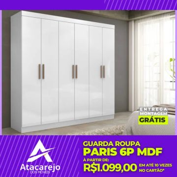 Guarda Roupa MDF Casal Entrega e Monta Grátis