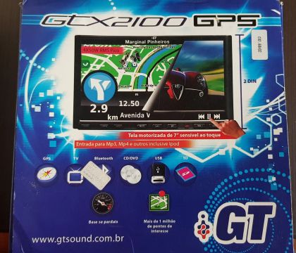 GPS automotivo GTX2100 2 DIN tela 7 polegadas
